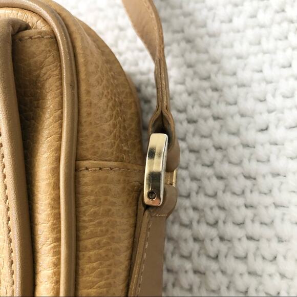 Mark Cross Vintage Tan Leather Rectangular Front Flap Top Zipper Crossbody Bag - Picture 8 of 14